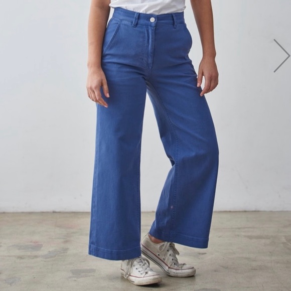 Everlane Pants - Everlane Wide Leg Crop Pant Blue - Size 2